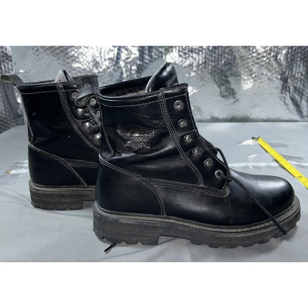 Harley-Davidson Boots Mens Size 11 Black Leather Lace Up Ankle Biker 95145